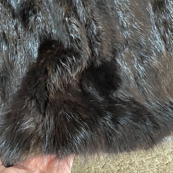 Vintage Beautiful Full Length Mahogany Mink Fur Coat Jacket Medium - Picture 8 of 13